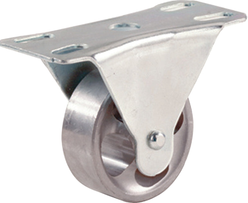 Shepherd Hardware 9184 Rigid Caster, 2-1/2 in Dia Wheel, 1 in W Wheel, Iron Wheel, Silver, 175 lb