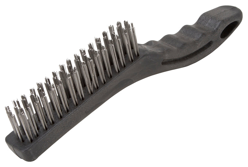 ProSource SJ3134 Wire Brush, 4-7/8 in L Brush, 3/4 in W Brush, Metallic Bristle, Plastic Handle, Shoe Handle