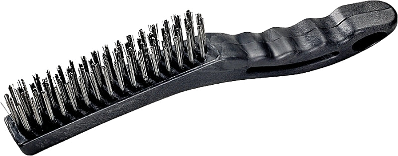 ProSource SJ3134 Wire Brush, 4-7/8 in L Brush, 3/4 in W Brush, Metallic Bristle, Plastic Handle, Shoe Handle