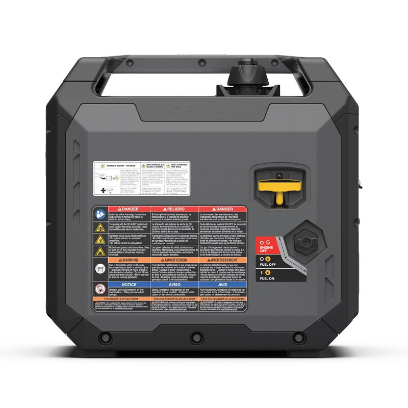 Firman W02081 Portable Inverter Generator with CO Alert, 120 V, 2500 W Output, Gasoline, 1.1 gal Tank, Recoil