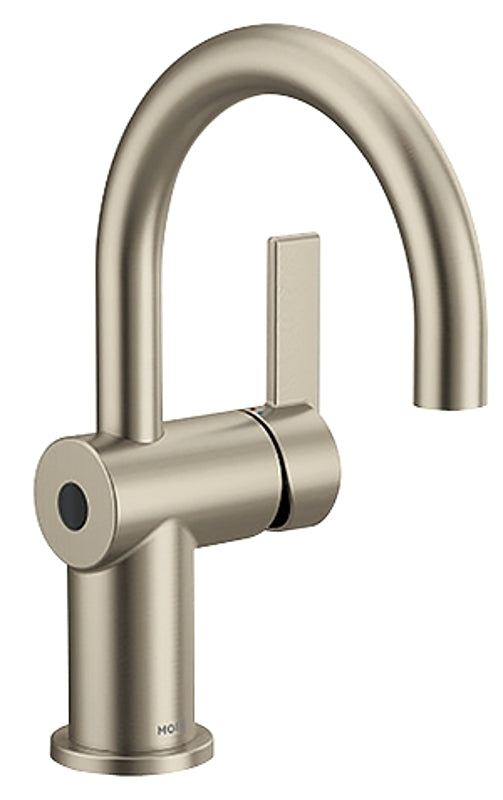 Moen Cia Series 6221EWBN Bathroom Faucet, 1.2 gpm, 1-Handle, Metal, Brushed Nickel, Lever Handle, High-Arc Spout