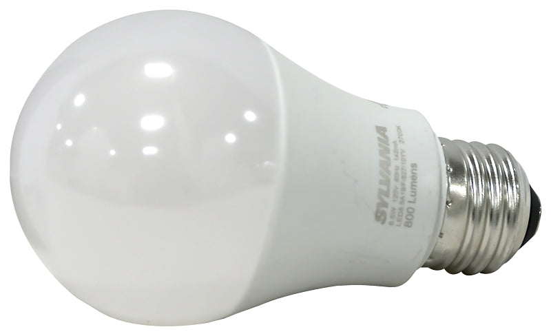 Sylvania 73888 General-Purpose LED Bulb, A19 Lamp, 60 W Equivalent, E26 Medium Lamp Base, Frosted, Warm White