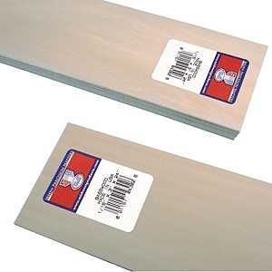 Midwest Products 4302 Basswood Sheet, 24 in L, 3 in W, Basswood, Pack of 10