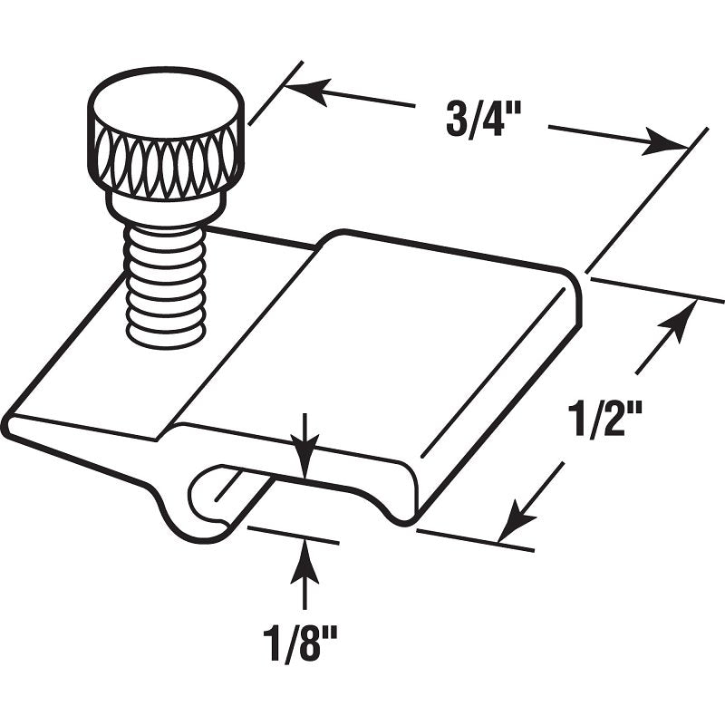 Prime-Line PL 7957 Storm Door Panel Clip, Aluminum, Mill, Silver