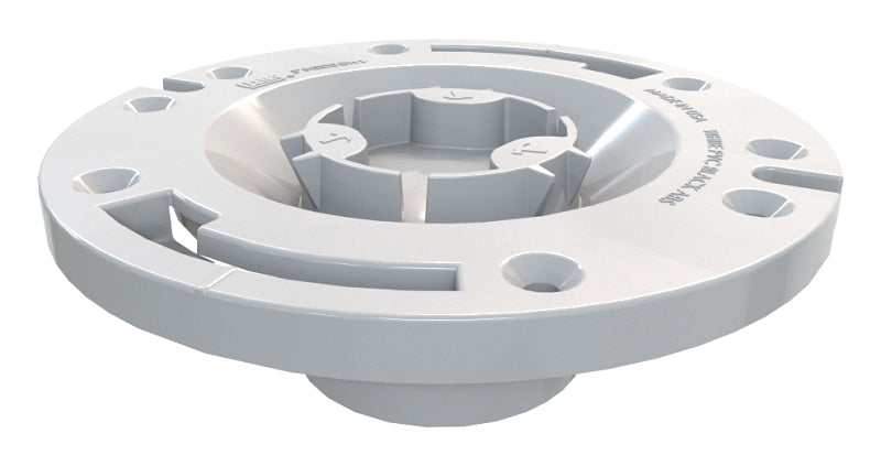 Oatey 43507 Closet Flange with Test Cap, 7 in Dia x 2.05 in H Dimensions, 3 in Connection, PVC, White, For: Most Toilets