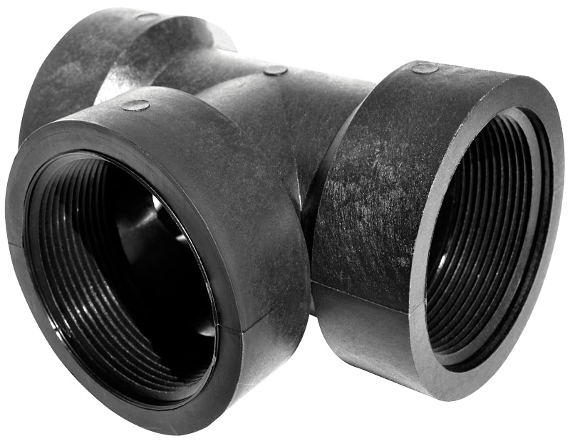 Green Leaf TT300P Pipe Tee, 3 in, FNPT, Polypropylene, Black, SCH 80 Schedule