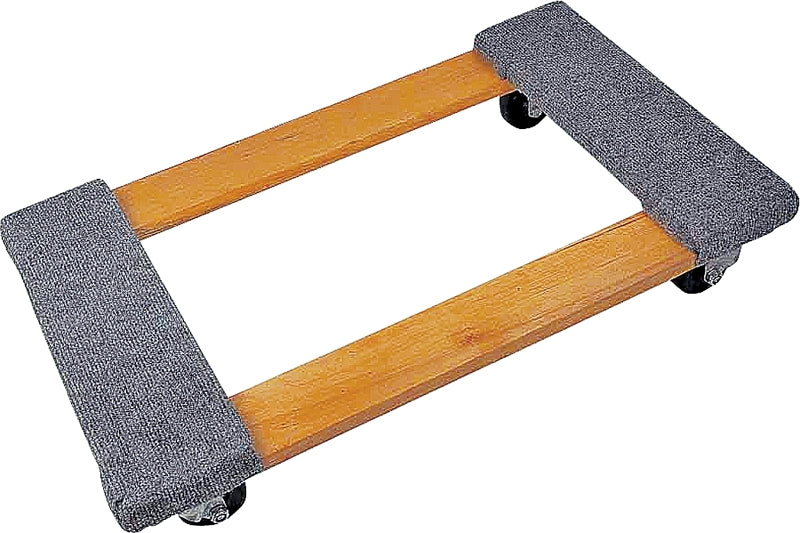 ProSource TC-500 Furniture Dolly, 1000 lb, 30 in W, 18 in L, Wood Platform, Swivel Caster