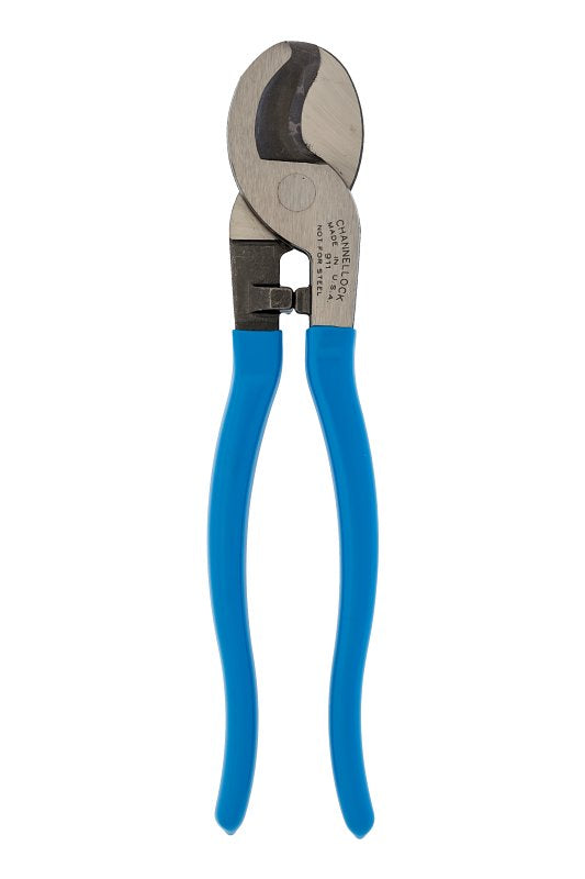 Channellock 911 Cable Cutter, 9-1/2 in OAL, HCS Jaw, Blue Handle, Comfort-Grip Handle