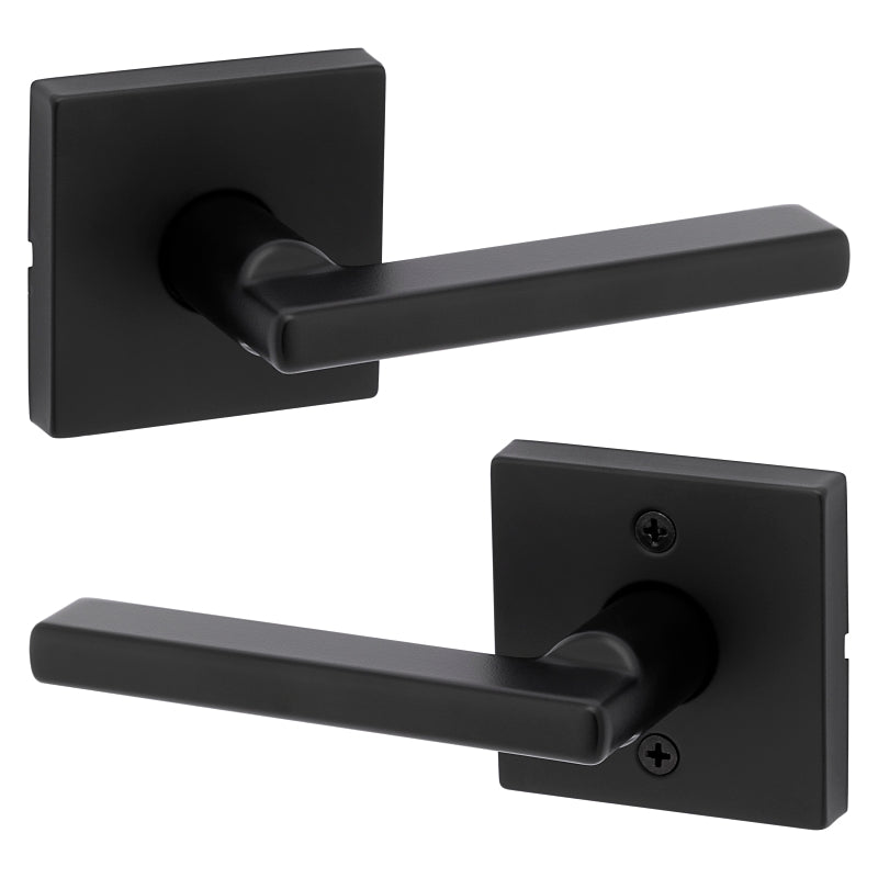 Kwikset Signature Series 720HFL SQT 514 CP Passage Lever, Matte Black, Zinc, Reversible Hand, ADA Compliant