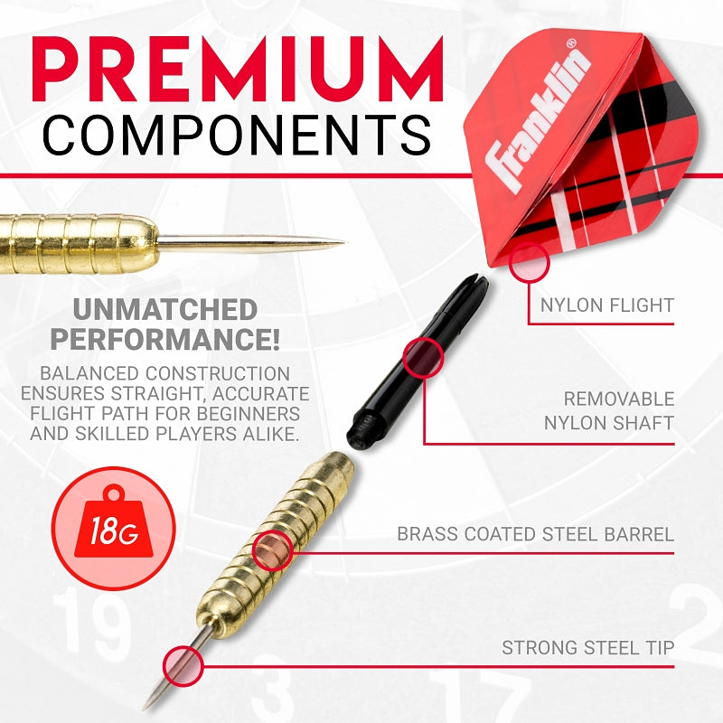 Franklin 56011 Dart Set, Steel Tip Dart, Nylon/Steel