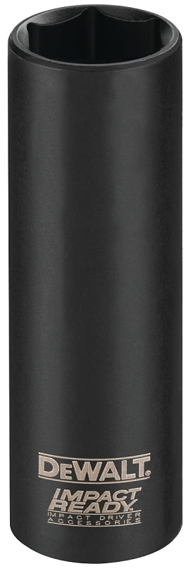 DEWALT Impact Ready DW22862 Deep Impact Socket, 1/2 in Socket, 1/2 in Drive, Square Drive, 6-Point, Steel, Black Oxide