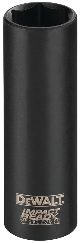 DEWALT Impact Ready DW22882 Deep Impact Socket, 5/8 in Socket, 1/2 in Drive, Square Drive, 6-Point, Steel