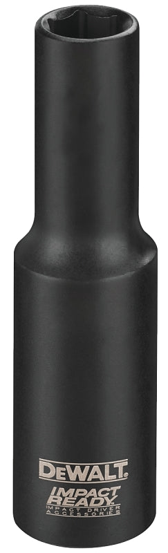 DEWALT Impact Ready DW22952 Deep Impact Socket, 1-1/16 in Socket, 1/2 in Drive, Square Drive, 6-Point, Steel