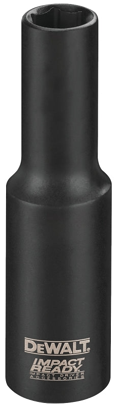 DEWALT Impact Ready DW22962 Deep Impact Socket, 1-1/8 in Socket, 1/2 in Drive, Square Drive, 6-Point, Steel