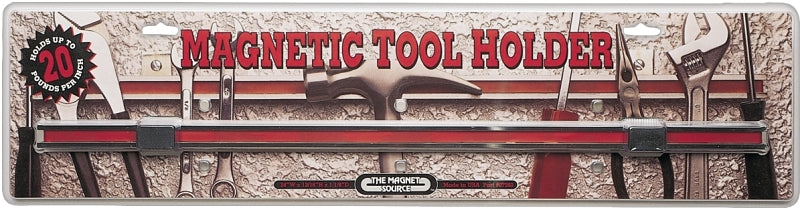 Magnet Source 07662 Magnetic Tool Holder, 20 lb Pull Force, 24 in L, 3/4 in W, 1-1/8 in H, Steel