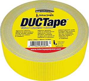 IPG 20C-Y2 Duct Tape, 60 yd L, 1.88 in W, Polyethylene-Coated Cloth Backing, Yellow