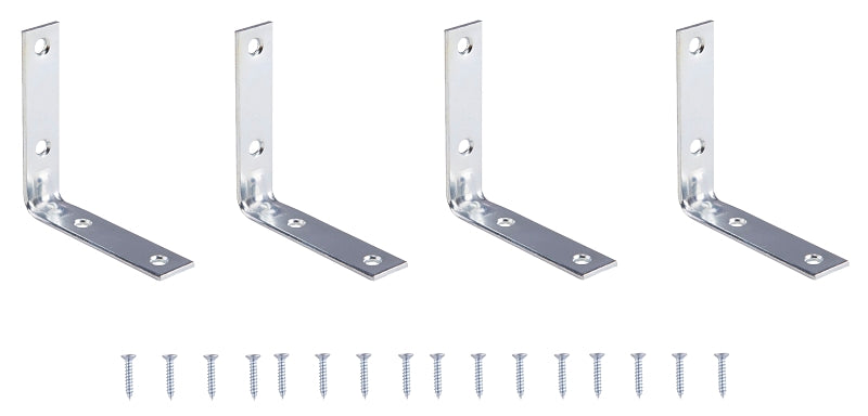ProSource CB-B025-C4PS Corner Brace, 2-1/2 in L, 2-1/2 in W, 5/8 in H, Steel, Zinc-Plated, 2 mm Thick Material
