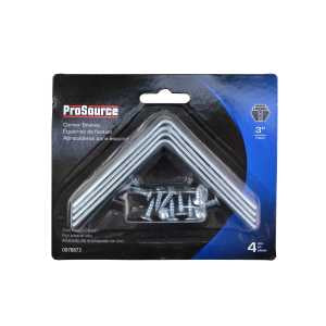 ProSource CB-B03-C4PS Corner Brace, 3 in L, 3 in W, 3/4 in H, Steel, Zinc-Plated, 2.6 mm Thick Material
