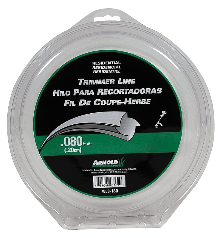 Arnold WLS-180 Trimmer Line, 0.08 in Dia, 300 ft L, Nylon