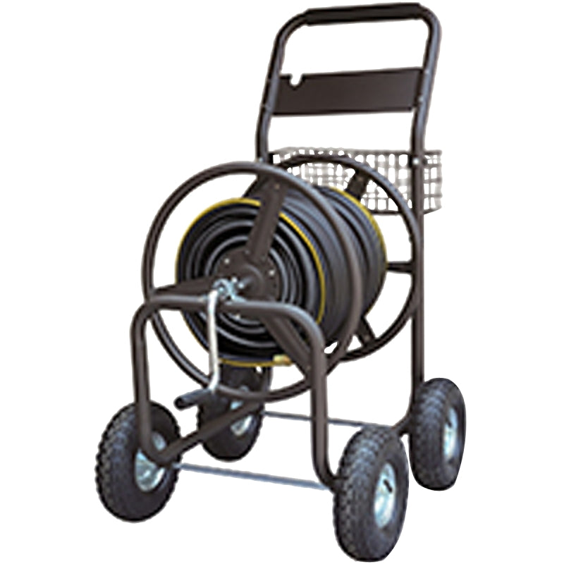 Landscapers Select TC4703 Hose Reel Cart, 400 ft Hose, Manual Crank Winding, Steel
