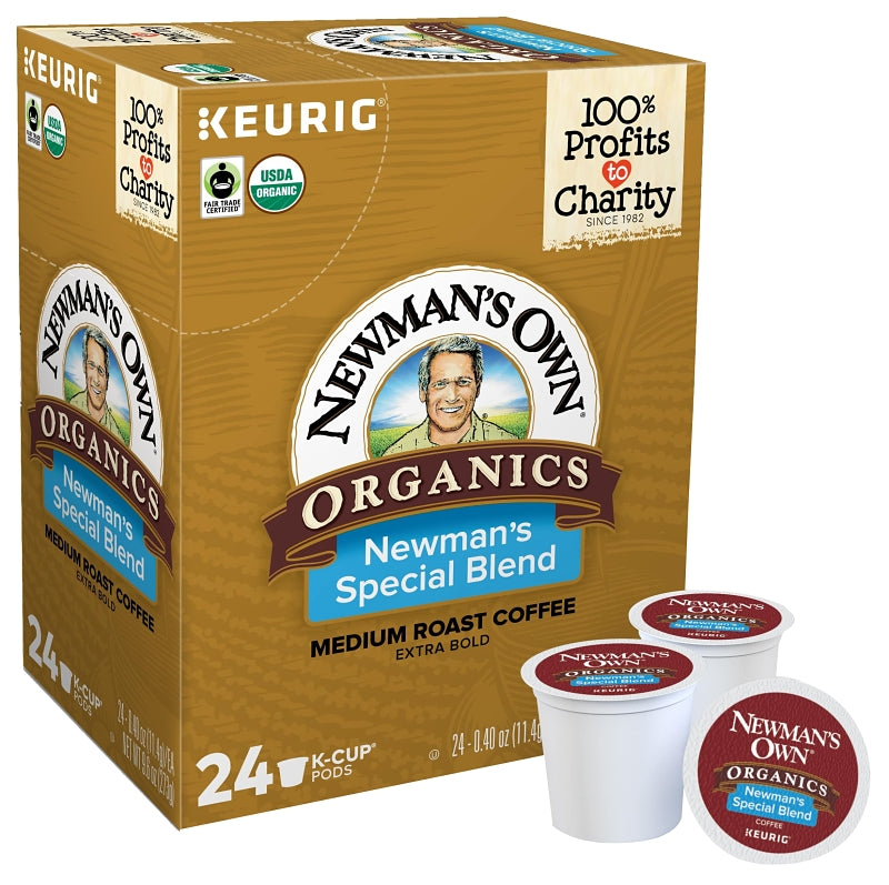 Newman's Own 5000351721 Coffee K-Cup Pod, Special Blend, Yes Caffeine, Medium Roast Box, Pack of 4
