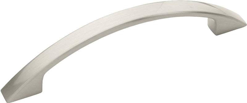 Amerock BP52996G10 Cabinet Pull, 4-13/16 in L Handle, 1-1/16 in Projection, Zinc, Satin Nickel, 1/PK