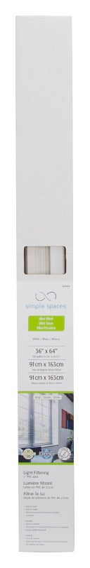 Simple Spaces PVCMB-11A Blind, 64 in L, 36 in W, Vinyl, White