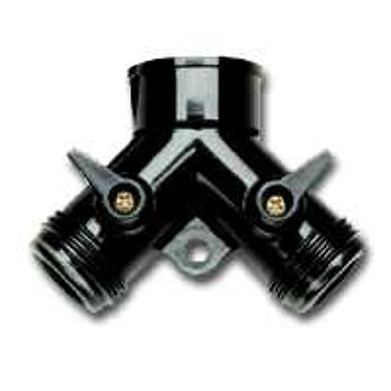 Raindrip R616CT Y-Connector with Dual Shut-Off, 3/4 x 3/4 in Connection, Female x Male, Plastic