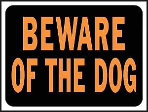 Hy-Ko Hy-Glo Series 3002 Identification Sign, Rectangular, BEWARE OF THE DOG, Fluorescent Orange Legend, Plastic, Pack of 10