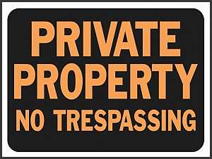 Hy-Ko Hy-Glo Series 3025 Identification Sign, 8-1/2 x 12 in Dimensions, Rectangular, PRIVATE PROPERTY NO TRESPASSING, Pack of 10