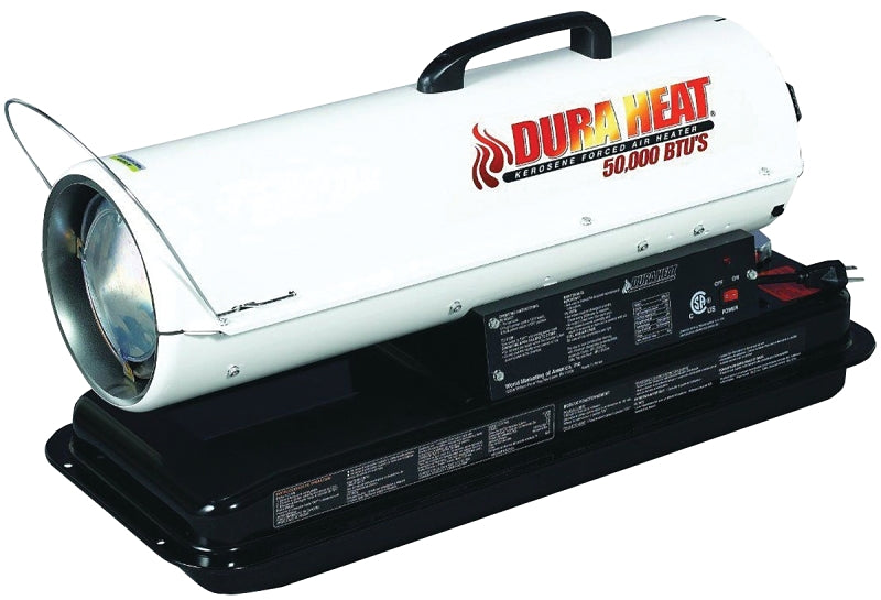 Reddy Heater RFA50 Forced Air Heater with Carrying Handle, 5 gal Fuel Tank, Diesel, Kerosene, 50,000 Btu, Red