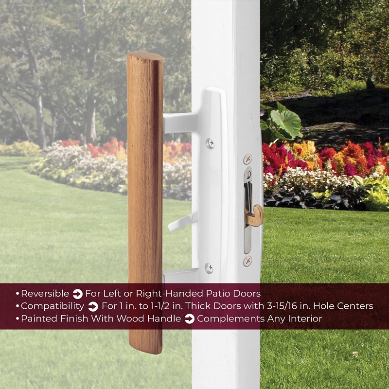 Prime-Line C 1204 Door Pull Set, 2-1/8 in W, 1-13/16 in D, Wood, Painted
