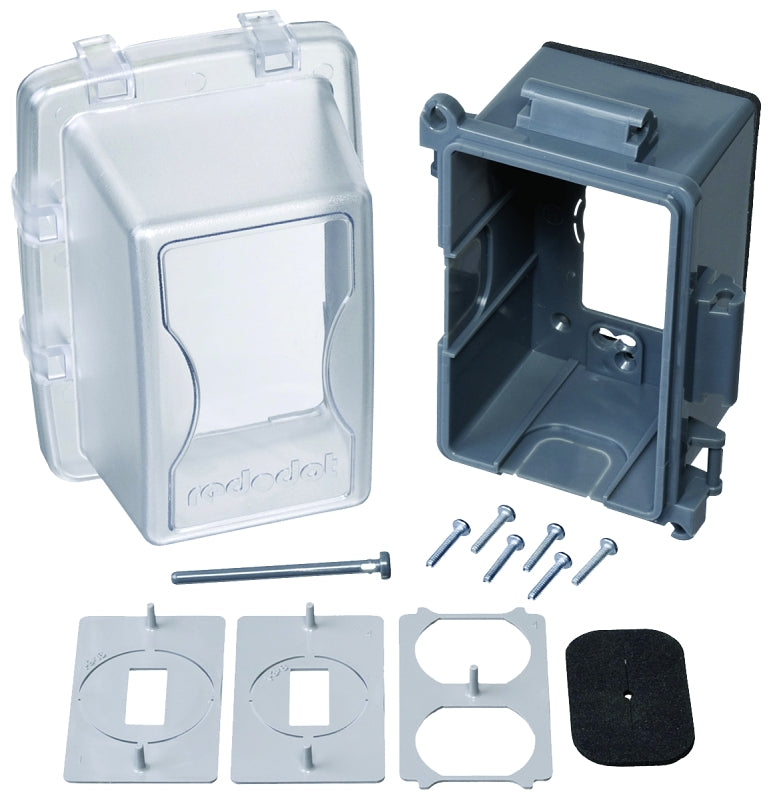 Red Dot CKPM Cover, Lockable, 6-5/32 in L, 4-11/16 in W, Rectangular, 1-Gang, Clear, Polycarbonate