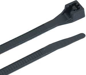 Gardner Bender 46-310UVB Cable Tie, 0.27 in Max Bundle Dia, Double-Lock Locking, 6/6 Nylon, Black, 11 in L, 100/PK