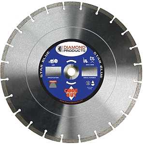 Diamond Products 85261 Circular Saw Blade, 14 in Dia, Diamond Cutting Edge, Universal Arbor