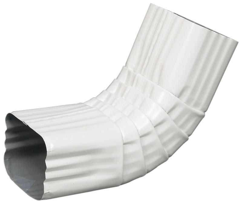 Amerimax 47264 Elbow, 3 x 4 in Gutter, Aluminum, White