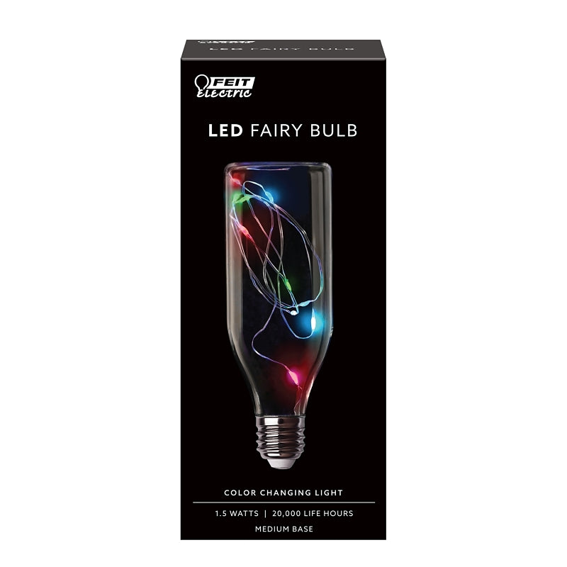 Feit Electric FY/BOT/RGB/LED LED Bulb, Specialty, Bottle Lamp, 11 W Equivalent, E26 Medium Lamp Base, Non-Dimmable