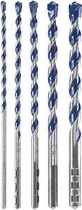 Bosch HCBG501T Hammer Drill Bit Set, 5-Piece, Carbide, Includes: (1) 5/32 x 2 in, (1) 3/8 in x 4 in x 6 in Bits