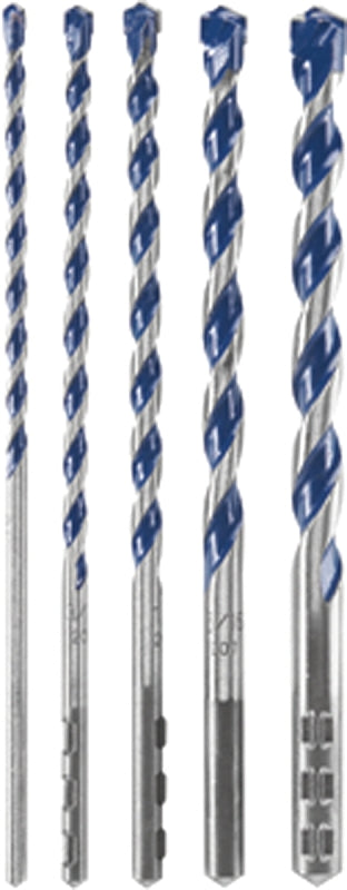 Bosch HCBG501T Hammer Drill Bit Set, 5-Piece, Carbide, Includes: (1) 5/32 x 2 in, (1) 3/8 in x 4 in x 6 in Bits