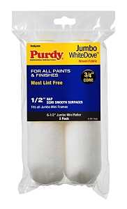 Purdy 14G626013 Jumbo Mini Roller Cover, 1/2 in Thick Nap, 6-1/2 in L, Dralon Fabric Cover