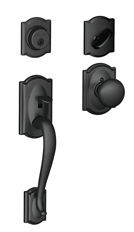 Schlage F Series F60 CAM 622 PLY Combination Lockset, Mechanical Lock, Knob Handle, Round Design, Matte Black, Yes