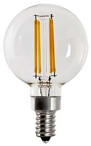 Feit Electric BPG1660950CAFIL/2 LED Light Bulb, Globe, 500 Lumens, 5.5 W, G16 Lamp, E12 Lamp Base, Dimmable, Pack of 6