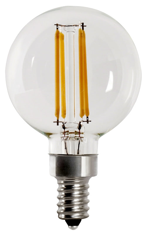 Feit Electric BPG1660950CAFIL/2 Globe LED Bulb, Globe, G16 Lamp, E12 Lamp Base, Dimmable, 5000 K Color Temp, Pack of 6