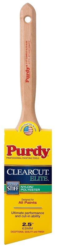 Purdy 144152825 Trim Brush, 2-1/2 in W, Nylon/Polyester Bristle, Fluted Handle