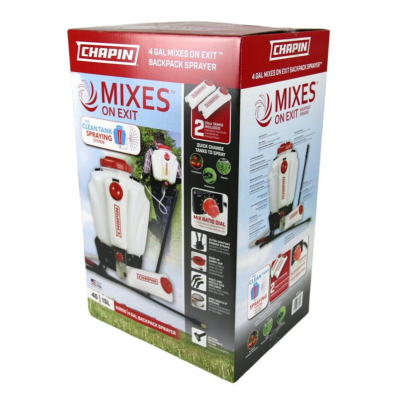 Chapin 63950 Backpack Sprayer, 4 gal Tank, Polyethylene Tank, 48 in L Hose, Adjustable Nozzle