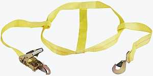 ProSource FH4016 Tie-Down, 2 in W, 14-7/8 in L, Metal/Polyester, Yellow, 3333 lb, Ratchet, Snap Hook End Fitting