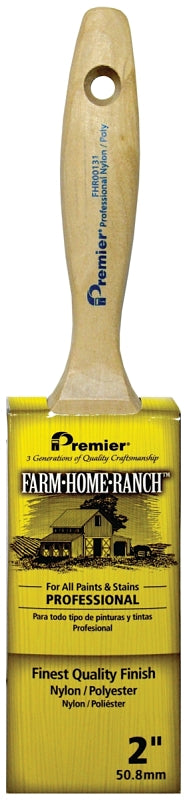 Premier FHR00131 Paint Brush, 2 in W, Flat Varnish Brush, 2-3/4 in L Bristle, Nylon/Polyester Bristle