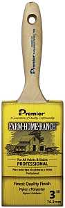 Premier FHR00133 Paint Brush, 3 in W, Flat Varnish Brush, 3-1/4 in L Bristle, Nylon/Polyester Bristle