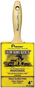 Premier FHR00134 Paint Brush, 4 in W, Flat Varnish Brush, 3-3/4 in L Bristle, Nylon/Polyester Bristle