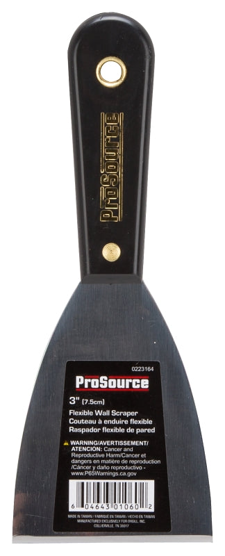 ProSource 01060 Wall Scraper, 3 in W Blade, Full Tang Blade, HCS Blade, Nylon Handle, Comfort Grip Handle, 7-7/8 in OAL